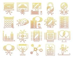 Digital services icons, suitable for a wide range of digital creative projects. vector