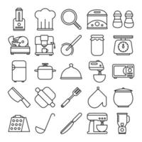 iconos de utensilios de cocina, adecuados para una amplia gama de proyectos creativos digitales. vector