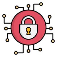 cyber security icon, suitable for a wide range of digital creative projects. vector