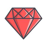 icono de diamante rojo, adecuado para una amplia gama de proyectos creativos digitales. vector