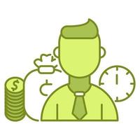 icono de salarios de los empleados, adecuado para una amplia gama de proyectos creativos digitales. vector