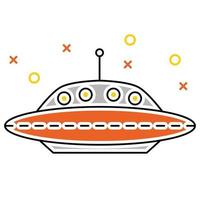 Vector icon concept of space ship. Modern illustration for web.