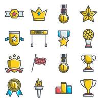 iconos de trofeos, adecuados para una amplia gama de proyectos creativos digitales. vector