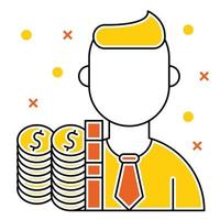employee costs icon, suitable for a wide range of digital creative projects. vector