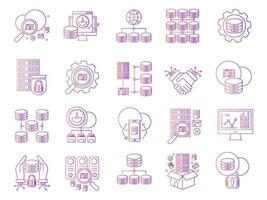 iconos de big data, adecuados para una amplia gama de proyectos creativos digitales. vector