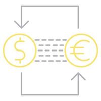 currency exchange icon, suitable for a wide range of digital creative projects. vector