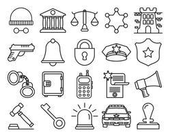 Law and Police icons, suitable for a wide range of digital creative projects. vector