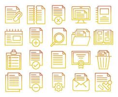 iconos de documentos, adecuados para una amplia gama de proyectos creativos digitales. vector