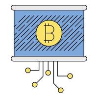 bitcoin report icon, suitable for a wide range of digital creative projects. vector
