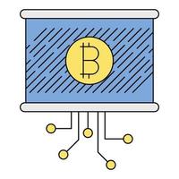 bitcoin report icon, suitable for a wide range of digital creative projects. vector