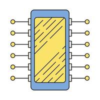 icono de microprocesador, adecuado para una amplia gama de proyectos creativos digitales. vector