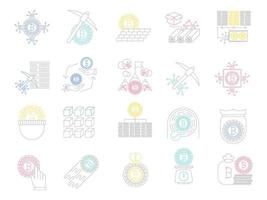 Bitcoin icons, suitable for a wide range of digital creative projects. vector