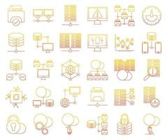 iconos de red y alojamiento, adecuados para una amplia gama de proyectos creativos digitales. vector