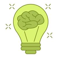 icono de pensamiento innovador, adecuado para una amplia gama de proyectos creativos digitales. vector