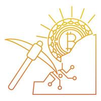 mining bitcoin icon, suitable for a wide range of digital creative projects. vector