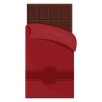 Large chocolate bar in a package, color isolated vector illustration in cartoon style