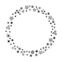 Round star frame, isolated vector illustration