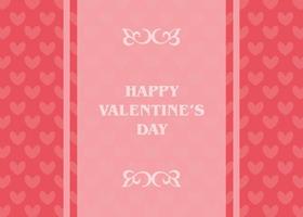 greeting card frame happy valentine's day with red background and heart illustration vector