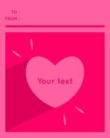 template greeting card to celebrate valentine's day. with pink background vector illustration