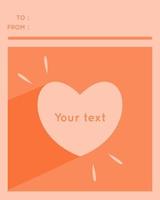 happy valentines day template frame, in orange background vector