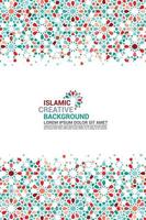 tarjeta de felicitación islámica, fondo de pancarta con detalles ornamentales coloridos de mosaico arabesco adorno de arte islámico. vector