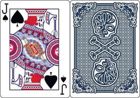 exclusive poker playing cards with skeletons, jack spades vector