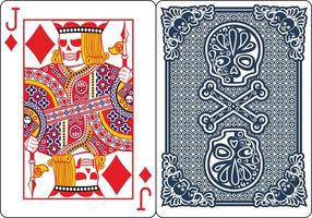 exclusive poker playing cards with skeletons, jack diamond vector