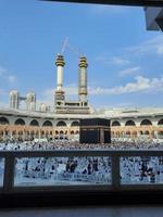 Mecca, Saudi Arabia, Jan 2023 - Beautiful interior view of Masjid al-Haram, Mecca, Saudi Arabia. Pilgrims from all over the world are performing Tawaf. photo