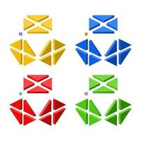 Triangular plastic element for constructor in isometric style for casual games.Vector illustration. vector