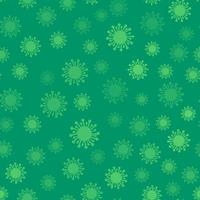 Pattern from light green virus on a green background for website design, printing on paper and textiles. Vector illustration.