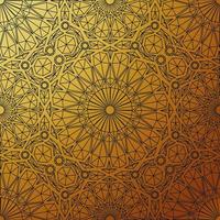 Linear oriental pattern on a golden background. Vector clipart