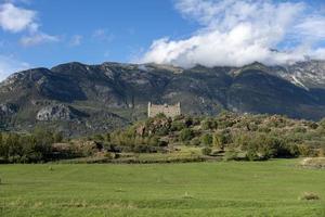 Panoramic view of the castle of Ussell Aosta Valley photo