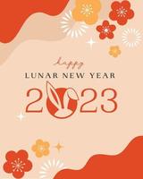 Happy Chinese New Year 2023, the year of rabbit, vector