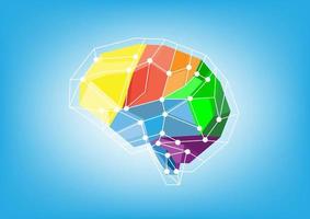Abstract geometric brain polygon networking background. vector