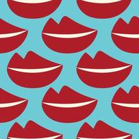 Funny pattern with red lips. Lips seamless background vector