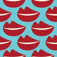 Funny pattern with red lips. Lips seamless background vector