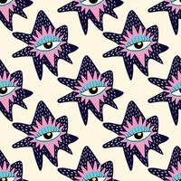 seamless pattern with Ethnical magical mystical eyes. vector