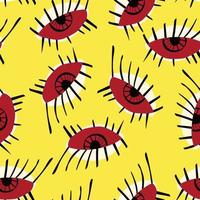 seamless pattern with Ethnical magical mystical eyes. vector