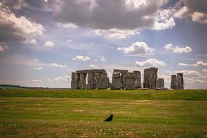 Ancient ruins of the druid site of Stonehenge on the plain of Salisbury, England. photo