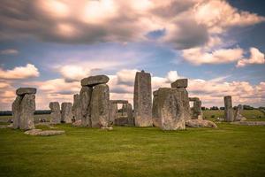 Ancient ruins of the druid site of Stonehenge on the plain of Salisbury, England. photo