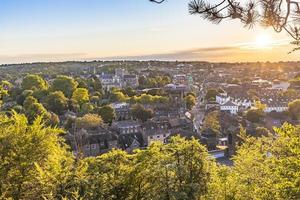 Sunset in the medieval town of Winchester in Wessex, England. photo