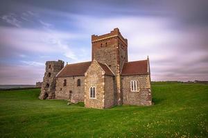 Ancient church at the mighty castle of Dover in Kent, England. photo