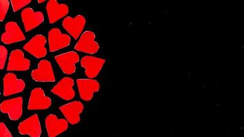 red heart on black background for valentine day photo