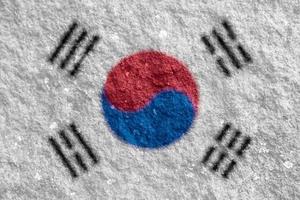 textura de la bandera coreana como fondo foto