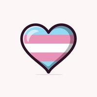 Trans flag in heart shape vector illustration