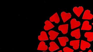 red heart on black background for valentine day photo