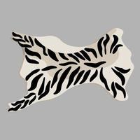 Carpet skin zebra. Striped carpet black and white. interior in African style. Hunter trophy. Luxury interior. vector