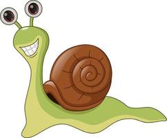 Cute snail cartoon on white background vector