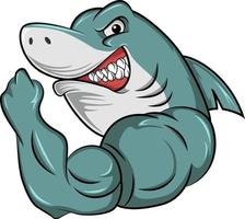 Cute angry shark cartoon mascot vector