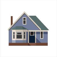 Blue house. In the style of flat. vector
